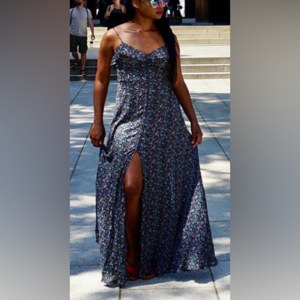 Kimchi Blue Black Floral Maxi Dress